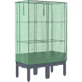 Syfax Hochbeet mit Gewächshaus-Aufsatz Rattan-Optik 80x40x140 cm