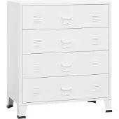 Syfax Industrial Kommode mit Schubladen Weiß 78x40x93 cm Metall