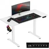 Big Buy Cooking Hero 8.2 | Tisch Elektrisch Computertisch Bürotisch Schreibtisch Stehtisch 120 x 60 cm Höhenverstellbarer | Stufenlos verstellbar | Weiß