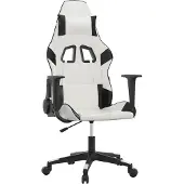 Syfax Gaming-Stuhl mit Massagefunktion Weiß und Schwarz Kunstleder