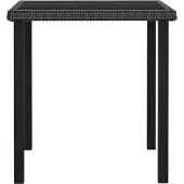 Syfax Garten-Esstisch Schwarz 70x70x73 cm Poly Rattan