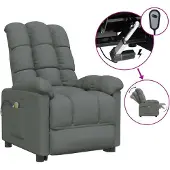 Syfax Massagesessel Elektrisch Dunkelgrau Stoff