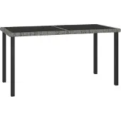 Syfax Garten-Esstisch Grau 140x70x73 cm Poly Rattan