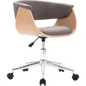 Syfax Drehbarer Bürostuhl Taupe Bugholz und Stoff