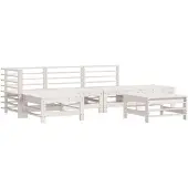 Syfax 6-tlg. Garten-Lounge-Set Weiß Massivholz Kiefer