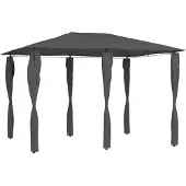 Syfax Pavillon mit Pfostenabdeckungen 3x4x2,6 m Anthrazit 160 g/m²