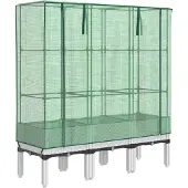 Syfax Hochbeet mit Gewächshaus-Aufsatz Rattan-Optik 120x40x140 cm