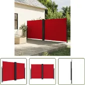 The Living Store Seitenmarkise Ausziehbar Rot 160x1200 cm