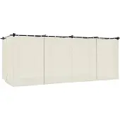 Syfax Pavillon mit Vorhängen Creme 6x3 m Stahl