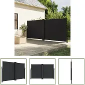 The Living Store Seitenmarkise Ausziehbar Schwarz 160x1200 cm