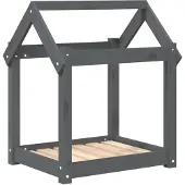 Syfax Hundebett Grau 61x50x70 cm Massivholz Kiefer