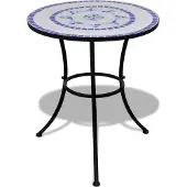 Syfax Bistrotisch Blau und Weiß 60 cm Mosaik