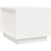 Syfax Couchtisch Weiß 40x50x35 cm Massivholz Kiefer