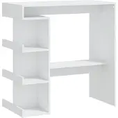 Syfax Bartisch mit Regal Weiß 100x50x101,5 cm Holzwerkstoff
