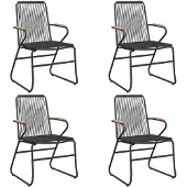 Syfax Gartenstühle 4 Stk. Schwarz 58x59x85,5 cm PVC Rattan