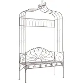 The Living Store Gartenbank 122 cm Eisen Antik Braun