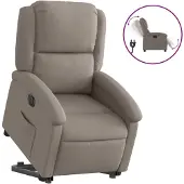 Syfax Relaxsessel mit Aufstehhilfe Elektrisch Taupe Stoff