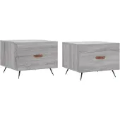 Syfax Couchtische 2 Stk. Grau Sonoma 50x50x40 cm Holzwerkstoff