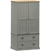 Syfax Kleiderschrank VIGO Grau 90x55x170 cm Massivholz Kiefer