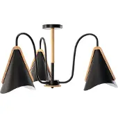 Toolight Pendellampe App605-3C Skandinavisch 3-Arm Schwarz 3-Lichtquelle E27 55X55X37Cm