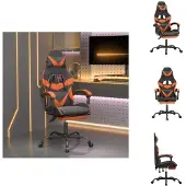 vidaXL Gaming-Stuhl mit Fußstütze Schwarz und Orange Kunstleder - Gaming-Sessel