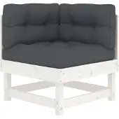 Syfax Ecksofa mit Kissen Weiß Massivholz Kiefer