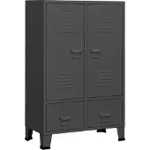 Syfax Kleiderschrank Industrie-Stil Anthrazit 67x35x107 cm Stahl