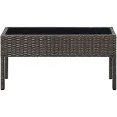 Syfax Gartentisch Braun 75x40x37 cm Poly Rattan
