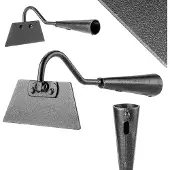 Kadax Gartenhacke ohne Stiel, Hacke in Trapezform, Schwarz, 12 cm