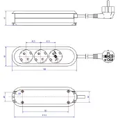Bachmann 387.270 Steckdosenleisten 3f. ws 1,5m
