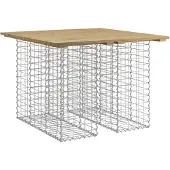 Syfax Gartentisch aus Gabionen 100x102x72 cm Kiefernholz Imprägniert
