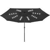 Syfax Sonnenschirm mit LED-Beleuchtung 400 cm Schwarz