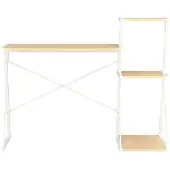 Syfax Schreibtisch mit Regal Weiß und Eiche 116×50×93 cm