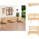 vidaXL 8-tlg. Garten-Lounge-Set Massivholz Kiefer - Gartenmöbel-Sets