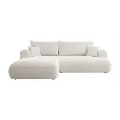 Selsey Eck-Schlafsofa Ovo L-Form Creme mit BehŠlter, Boucle, rechte Seite
