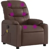 Syfax Massagesessel Braun Kunstleder