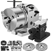 OEM VEVOR BS-0 Präzisions-Divisionskopf, horizontaler Divisionskopf mit 3-Backenfutter, MT2 Reitstock BS-0 12,7 cm semi-universeller Divisionskopf für Fräsmaschine Zahnradbearbeitung, BS Teilkopf, 5 Zoll