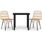 Syfax 3-tlg. Garten-Essgruppe Poly Rattan