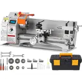 Vevor Metalldrehmaschine 17,8x40,6cm Drehbank Metall 50-2500U/min Tischdrehbank Tischdrehmaschine 800W 9x metrische (von 0,5 bis 3 mm) 10x zöllige (von 10 bis 44 TPI) Gewinde MT5 Spindelkonus
