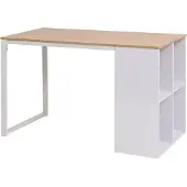 Syfax Schreibtisch 120×60×75 cm Eichenbraun und Weiß