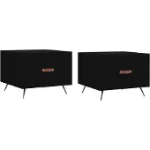 Syfax Couchtische 2 Stk. Schwarz 50x50x40 cm Holzwerkstoff