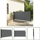 The Living Store Seitenmarkise Ausziehbar Anthrazit 120x500 cm