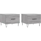 Syfax Couchtische 2 Stk. Grau Sonoma 50x50x40 cm Holzwerkstoff