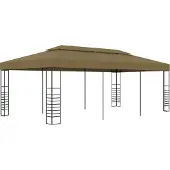 The Living Store Gartenpavillon 6x3x2,7 m Taupe 180 g/m²