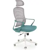 Halmar Bürostuhl Vesuvio 2 59x115x59 cm Stoff Armlehnen Schreibtischstuhl Türkis/Weiß