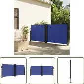 The Living Store Seitenmarkise Ausziehbar Blau 100x600 cm