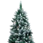 The Living Store Künstlicher Weihnachtsbaum mit Zapfen und Schnee 240 cm