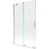 Mexen Velar Duschabtrennung 2-flügelig Schiebesystem 110 x 150 cm, transparent, Chrom - 896-110-000-01-01