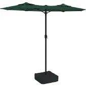 Syfax Doppel-Sonnenschirm mit LED-Leuchten Grün 316x145 cm