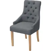 Syfax Esszimmerstühle 2 Stk. Dunkelgrau Stoff